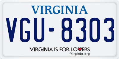 VA license plate VGU8303