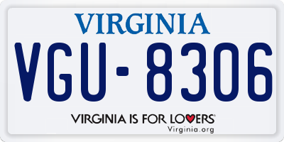 VA license plate VGU8306