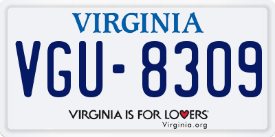 VA license plate VGU8309