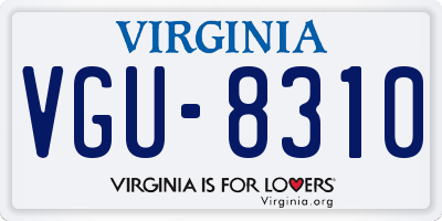 VA license plate VGU8310