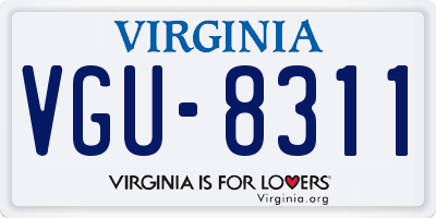 VA license plate VGU8311