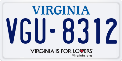 VA license plate VGU8312