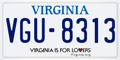 VA license plate VGU8313