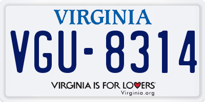 VA license plate VGU8314