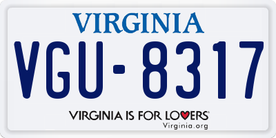 VA license plate VGU8317