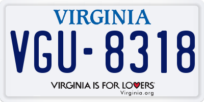 VA license plate VGU8318