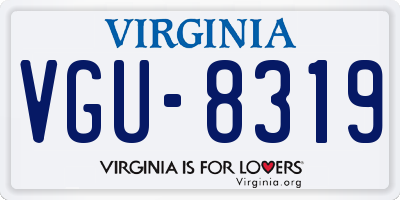 VA license plate VGU8319