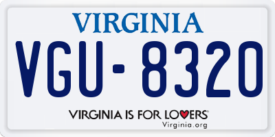 VA license plate VGU8320