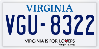 VA license plate VGU8322