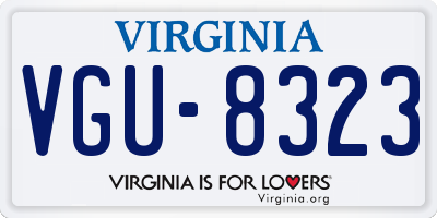 VA license plate VGU8323