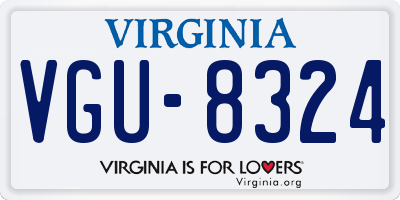 VA license plate VGU8324