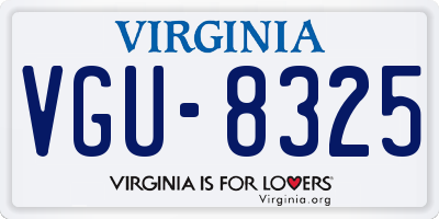 VA license plate VGU8325