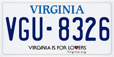 VA license plate VGU8326