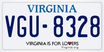 VA license plate VGU8328