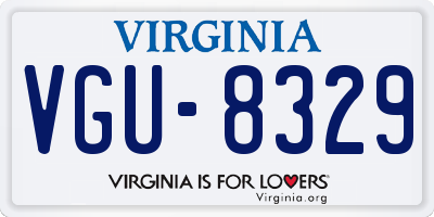 VA license plate VGU8329