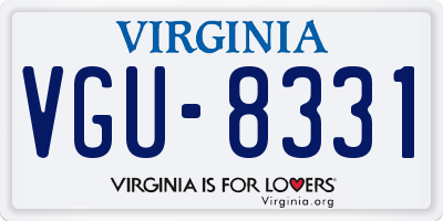 VA license plate VGU8331