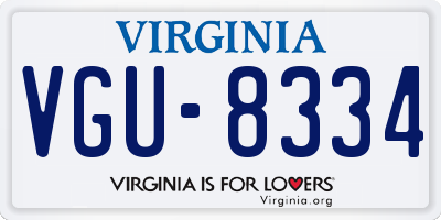 VA license plate VGU8334