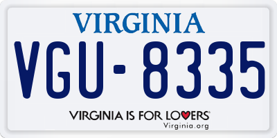 VA license plate VGU8335