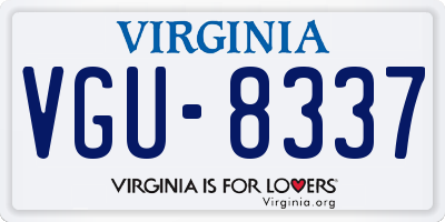 VA license plate VGU8337