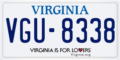 VA license plate VGU8338