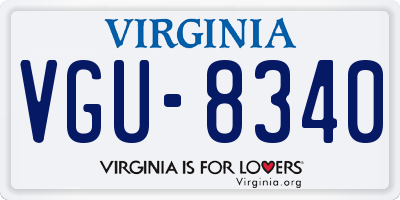 VA license plate VGU8340
