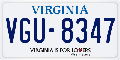 VA license plate VGU8347