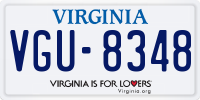 VA license plate VGU8348