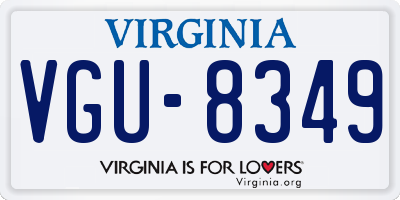 VA license plate VGU8349
