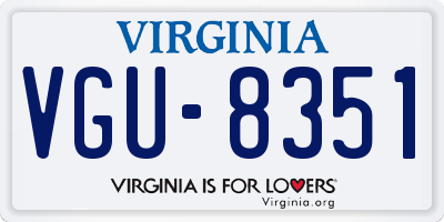 VA license plate VGU8351