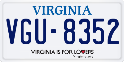 VA license plate VGU8352