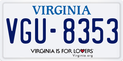 VA license plate VGU8353