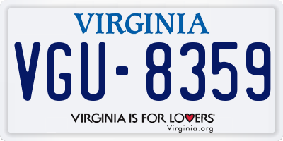VA license plate VGU8359