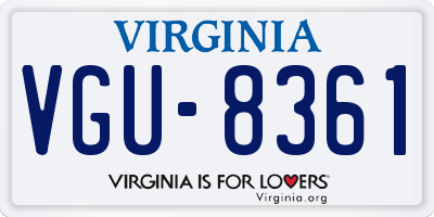 VA license plate VGU8361