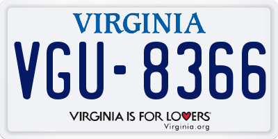 VA license plate VGU8366