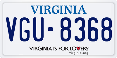 VA license plate VGU8368