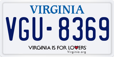 VA license plate VGU8369