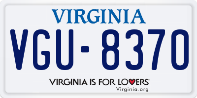 VA license plate VGU8370