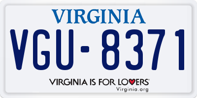 VA license plate VGU8371