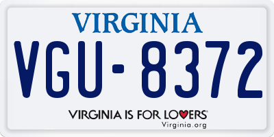 VA license plate VGU8372