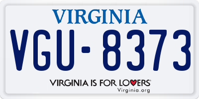 VA license plate VGU8373