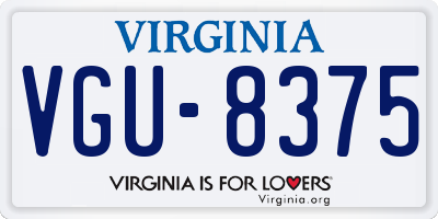 VA license plate VGU8375