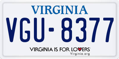 VA license plate VGU8377