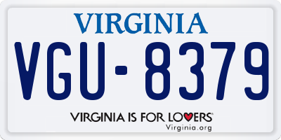 VA license plate VGU8379