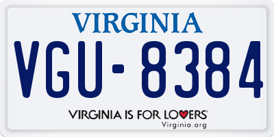 VA license plate VGU8384