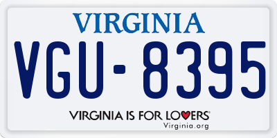 VA license plate VGU8395