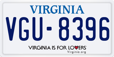 VA license plate VGU8396