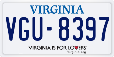 VA license plate VGU8397