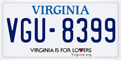 VA license plate VGU8399