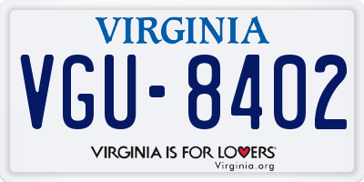 VA license plate VGU8402