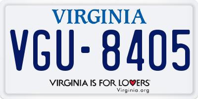 VA license plate VGU8405